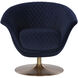 Carine Quilted Abbington Navy Swivel Lounge Chair, Swivel